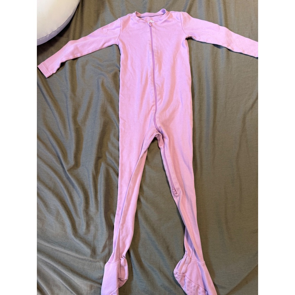 Primary Organic Cotton Footed Sleeper Lavender Purple Pajamas Kids Size 3